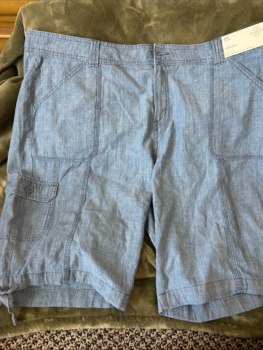 St. John's Bay Light Blue Women's Bermuda Shorts